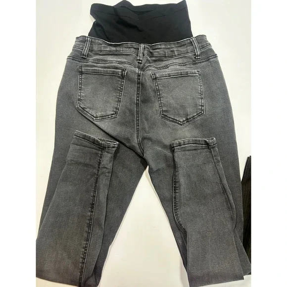 Motherhood Maternity Bundle Gray Jeans Brownish Pants Red Shirt M (8-10) - Picture 5 of 16